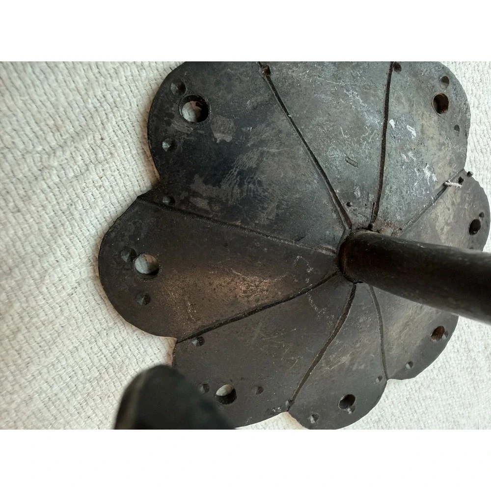 VTG Hand Forged Iron Wall Hook Scalloped Flower Backplate Rustic Farmhouse